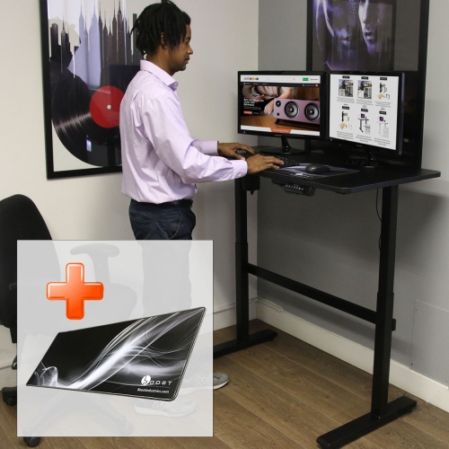 BOOST INDUSTRIES  Fs-Od465M 46" Motorized Height Adjustable Compact Office Desk With Bonus Mouse Pad