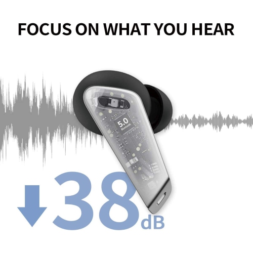 Écouteurs boutons 100 % sans fil NB2 Pro d’Edifier - 6 micros - suppression du bruit - Écouteurs Bluetooth - USB-C - Noir