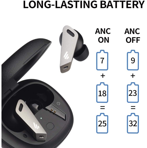 Écouteurs boutons 100 % sans fil NB2 Pro d’Edifier - 6 micros - suppression du bruit - Écouteurs Bluetooth - USB-C - Noir