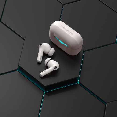 Hecate GM3 True Wireless Earbuds -60ms Low Latency - PixArt Bluetooth 5.0 Auto Pairing - IP55 Water Proof-Touch Enabled-White