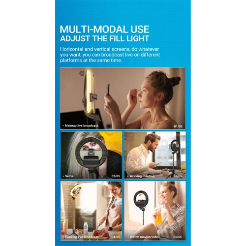 2 in 1 Wireless Tripod Selfie Stick Phone Holder Stand with Ring Light & Remote Control for YouTube Live Stream Makeup TIKTOK