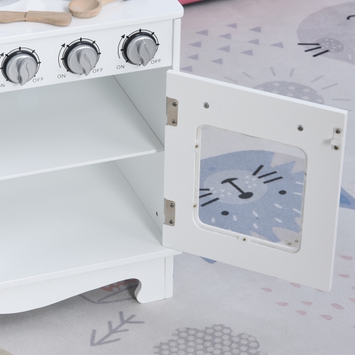 Qaba Large Kids Kitchen Playset With Telephone, Water Dispenser Simulation Cooking Set