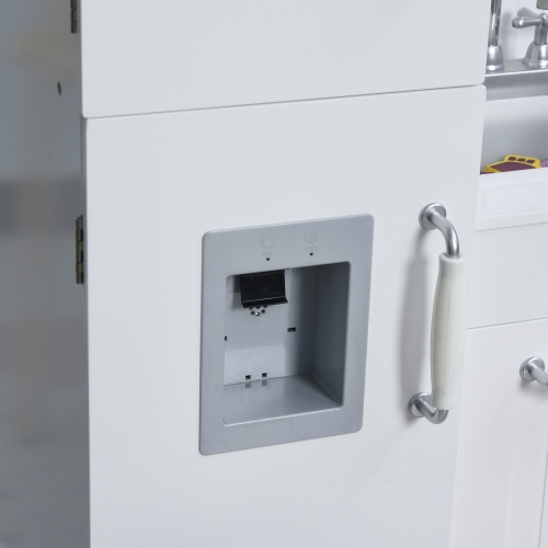 Qaba Large Kids Kitchen Playset With Telephone, Water Dispenser Simulation Cooking Set