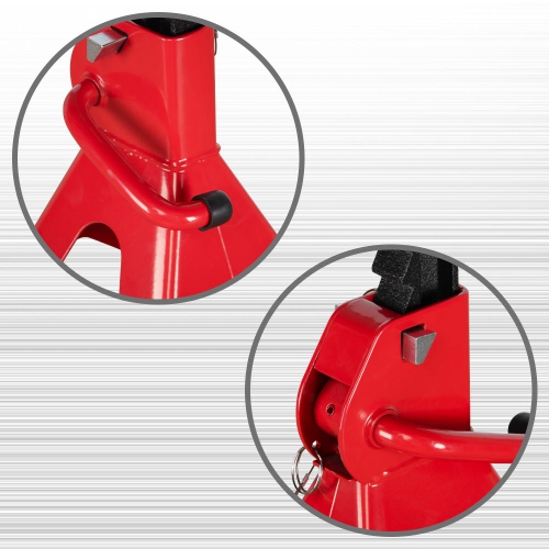 Support de cric de voiture réglable en acier de 3 tonnes, rouge, 1 paire - PrimeCables®