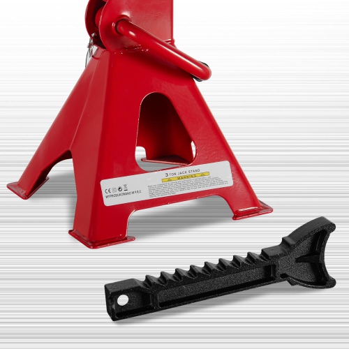 Support de cric de voiture réglable en acier de 3 tonnes, rouge, 1 paire - PrimeCables®