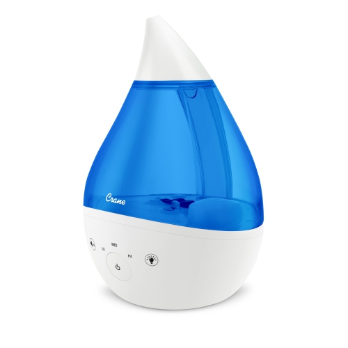 Crane Top Fill Ultrasonic Cool Mist Blue/White Drop Humidifier