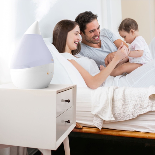 Crane Top Fill Ultrasonic Cool Mist White Drop Humidifier