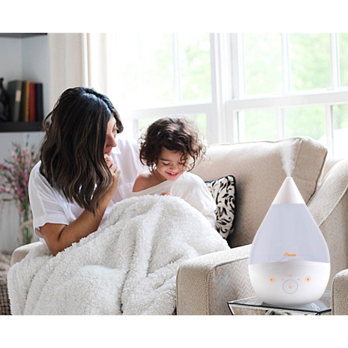 Crane Top Fill Ultrasonic Cool Mist White Drop Humidifier