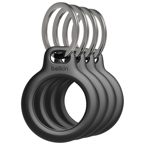 Belkin Secure Holder with Key Ring for AirTag - Black - 4 Pack