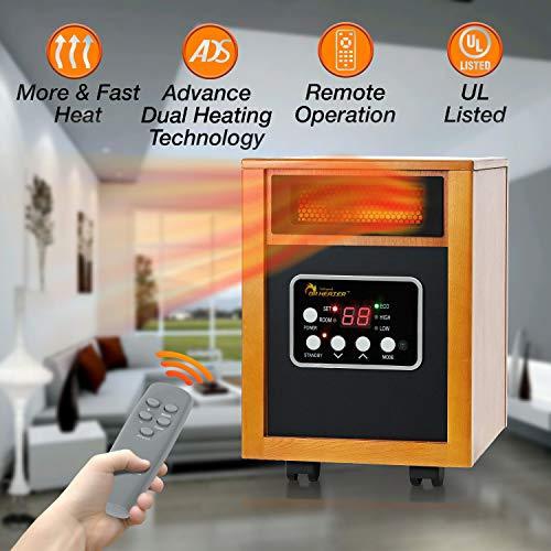 Dr Infrared Heater, DR968 Quartz Plus PTC Infrared Portable Space Heater