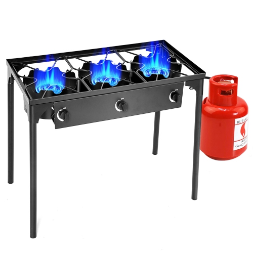 Gymax Outdoor 3-Burner Stove High Pressure Propane Gas Camp Stove 225,000 BTU