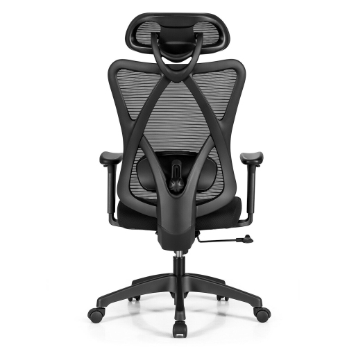 Gymax Reclining Mesh Office Chair Swivel Chair w/ Adjustable Lumbar Support