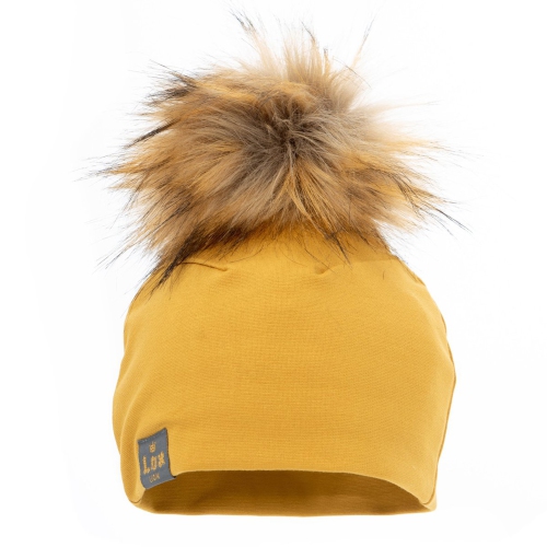 Lox Lion Single Pom Pom Bamboo Beanie - Mustard