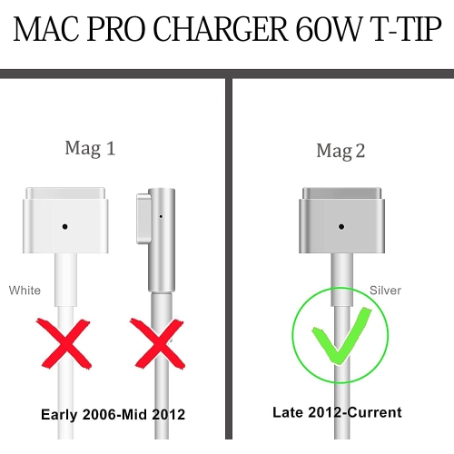 60W (T)-Tip, Universal Power Adapter Compatible for Apple Mac Book Charger/MacBook Air with 13-inch Retina Display(After 2012)