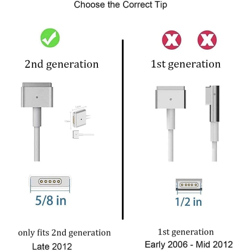 85W Power Adapter Charger Magnetic T-Type Connector for MacBook Pro with Retina Display 15 inch & 17 inch