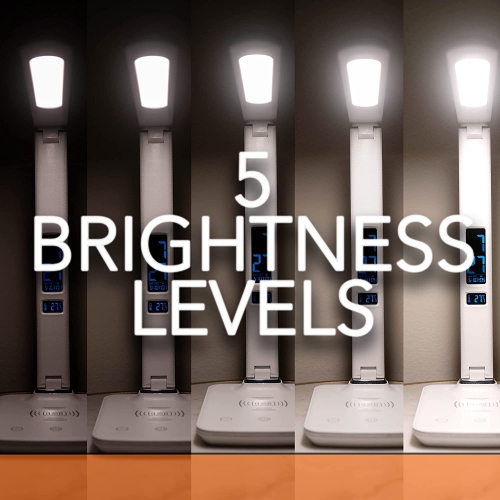 Theralite Radiance Light Therapy Desk Lamp with Wireless Charging Pad & USB Port