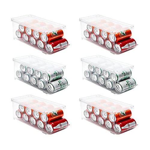 JINAMART Refrigerator Organizer Bin Pop Soda Can Beverage Holder for Fridge, Kitchen, Countertops, Cabinets, Clear Plastic Can Dispenser and Canned