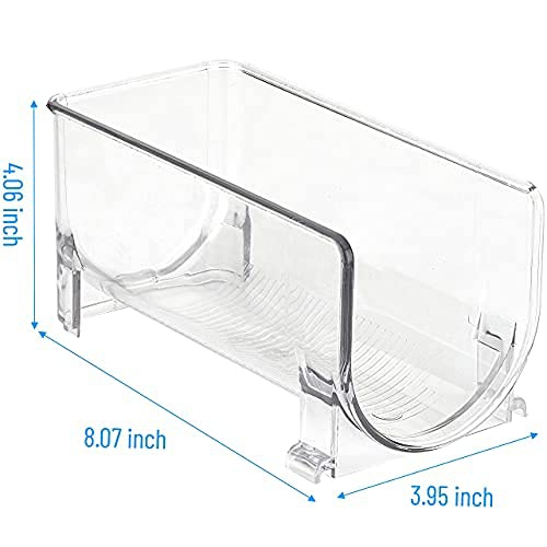 JINAMART Wine Bottle Organizer Stackable Clear Plastic Wine Rack Holder for Fridge Pantry Countertop Kitchen Table Top Free-Standing Storage for 3