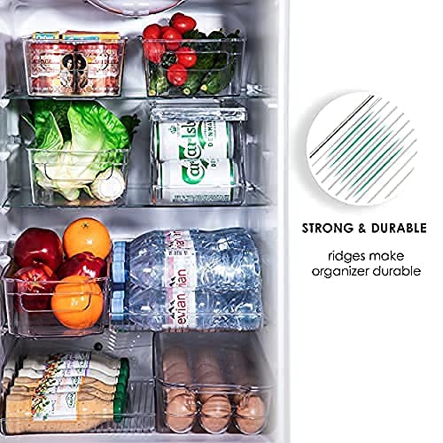 JinaMart Wide Plastic Kitchen Water Bottle Storage Organizer Tray Rack - Holder and Organizer for Refrigerators, Freezers, Cabinets, Pantry (4 PCS)