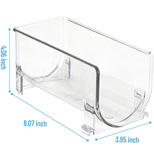 JINAMART Wine Bottle Organizer Stackable Clear Plastic Wine Rack Holder for Fridge Pantry Countertop Kitchen Table Top Free-Standing Storage for 2