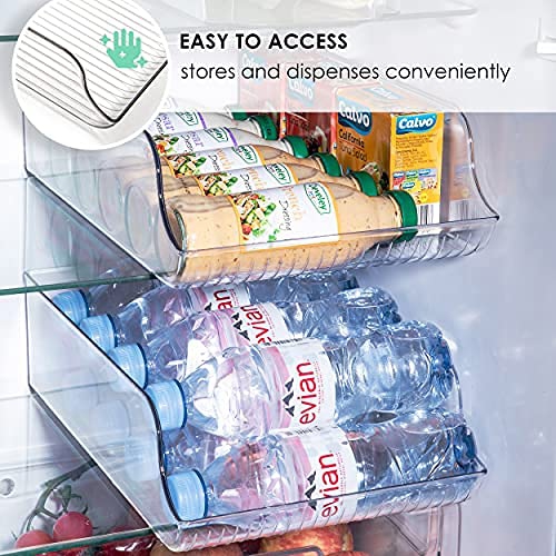 JinaMart Wide Plastic Kitchen Water Bottle Storage Organizer Tray Rack - Holder and Organizer for Refrigerators, Freezers, Cabinets, Pantry(Set of 1)
