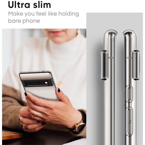 Google Pixel 6 Pro Case, KeeGuard Ultra [Slim Thin] Scratch Resistant TPU Rubber Soft Silicone Protective Crystal Clear Case Cover for Google Pixel 6