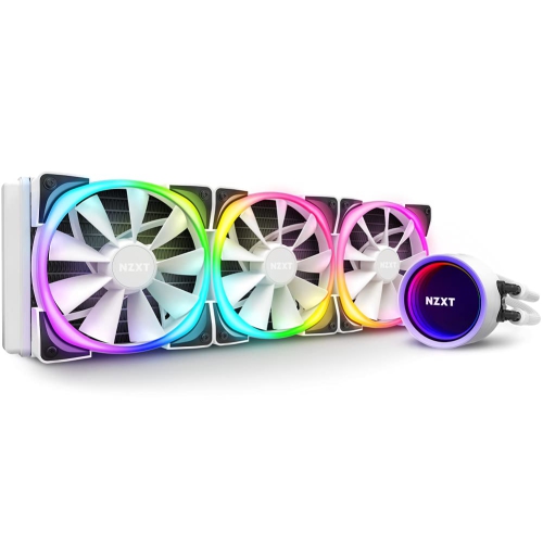 NZXT Kraken X73 RGB 360mm WHITE - AIO RGB CPU Liquid Cooler - Rotating Infinity Mirror Design - Improved Pump - 3 x Aer P120 120mm Radiator Fans