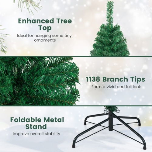 Topbuy 8' Artificial PVC Christmas Tree w/ Stand Holiday Season Green
