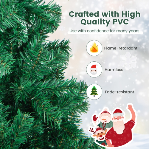 Topbuy 8' Artificial PVC Christmas Tree w/ Stand Holiday Season Green