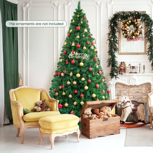 Topbuy 8' Artificial PVC Christmas Tree w/ Stand Holiday Season Green