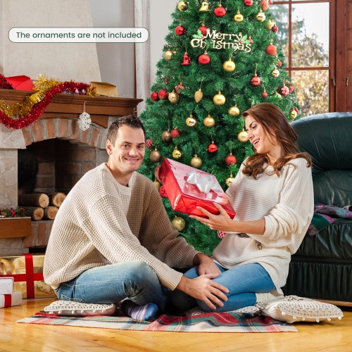 Topbuy 8' Artificial PVC Christmas Tree w/ Stand Holiday Season Green