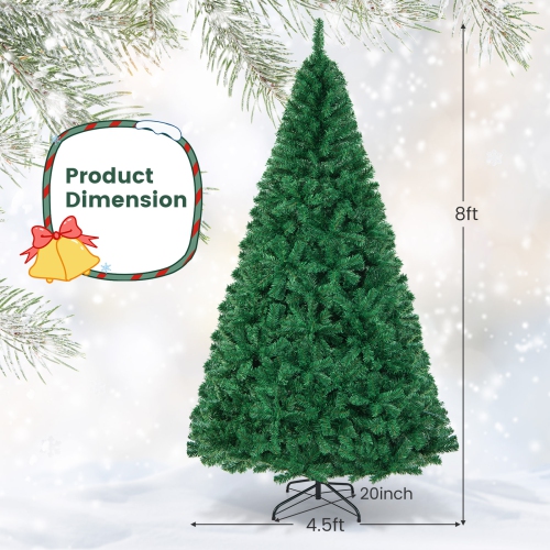 Topbuy 8' Artificial PVC Christmas Tree w/ Stand Holiday Season Green
