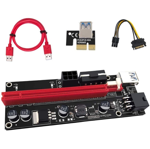 CONVERTISSEUR USB PCIE VER009S. 1x à 16x. Carte graphique Etherium altcoin