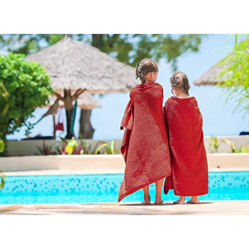 JINAMART Luxury Soft Bath Towels Set 650 GSM | 100% Cotton Large Bathroom Towels Maximum Softness & Highly Absorbent Quick Dry (Crimson)