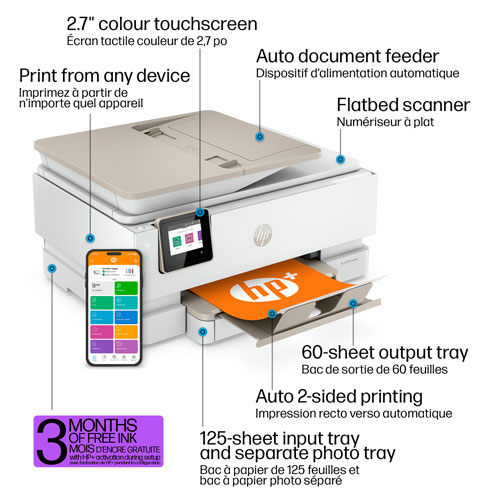 HP ENVY Inspire 7955e Wireless All-In-One Inkjet Printer - HP Instant Ink 3-Month Free Trial Included*