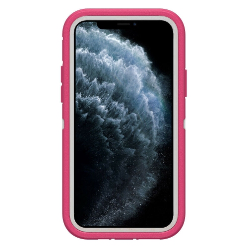 iPhone 12 pro max| Hybrid Heavy Duty Defender Case Cover| With Belt Clip Holster|- PINK