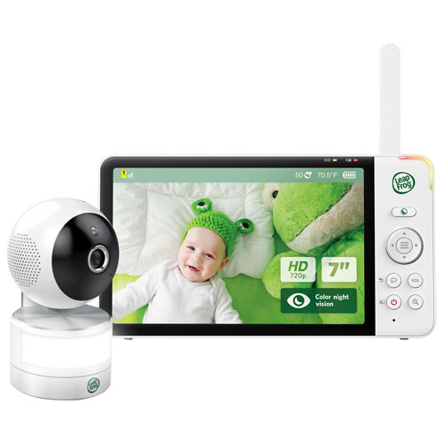 LeapFrog 7" Video Baby Monitor w/ Colour Night Vision, Zoom/Pan/Tilt, & 2-Way Audio