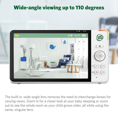 LeapFrog 5" Video Baby Monitor w/ Colour Night Vision, Zoom/Pan/Tilt, & 2-Way Audio