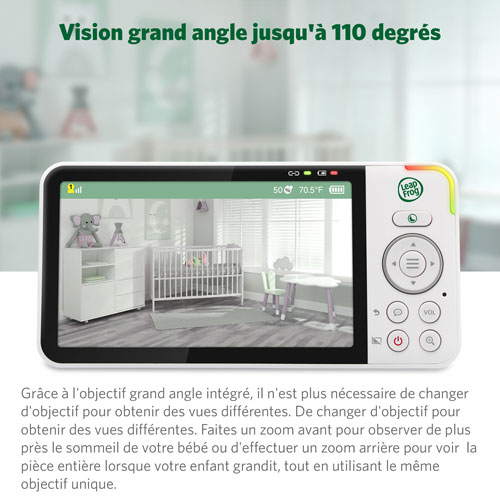 LeapFrog 5" Video Baby Monitor w/ Colour Night Vision, Zoom/Pan/Tilt, & 2-Way Audio