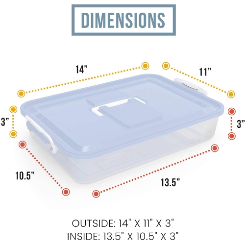 Chef Pomodoro Dough Proofing Box, 15 x 11-Inch, Fit 4-6 Dough Balls, Household Pizza Dough Tray Kit