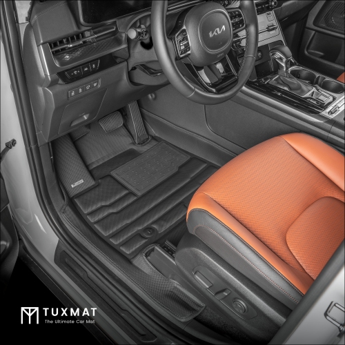 TuxMat - For Kia Carnival Gas 7-Seater 2022-2024 Models - Custom Car Mats - Maximum Coverage, All Weather, Laser Measured - This Full Set Includes