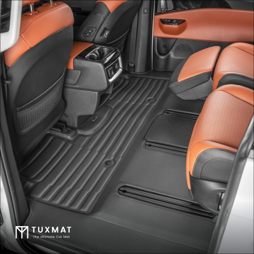 TuxMat - For Kia Carnival Gas 7-Seater 2022-2024 Models - Custom Car Mats - Maximum Coverage, All Weather, Laser Measured - This Full Set Includes