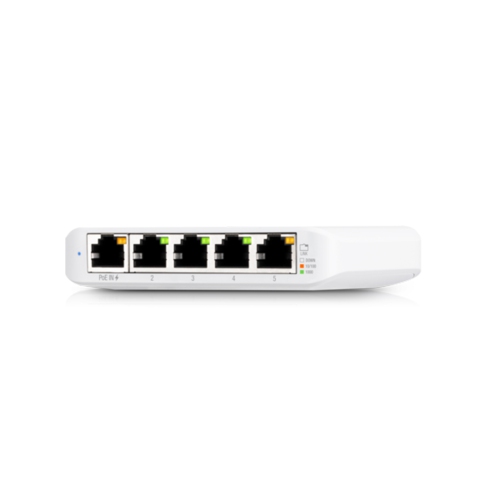 Ubiquiti UniFi Flex Mini 5-Port Managed Gigabit Ethernet Switch Powered by 802.3af/at PoE - 5-Pack - White