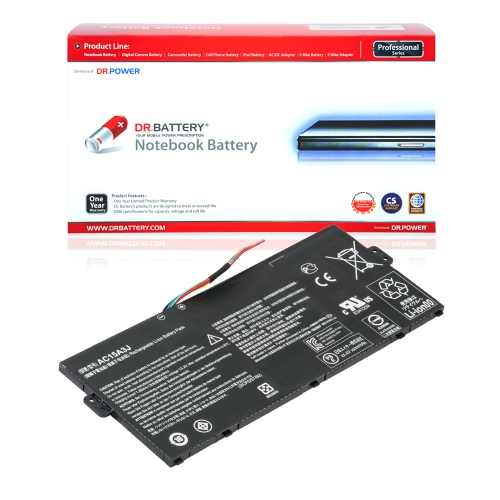 DR. BATTERY - Replacement for Acer Chromebook R11 CB5-132T-C8KL / C738T / C738T-C44Z / C738T-C60Q / 3INP5 / 60 / 80 / AC15A3J [10.8V / 3490mAh / 36Wh