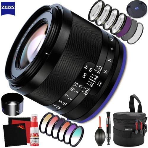 Zeiss Loxia 50mm f/2 Lens for Sony E with FLD Filter, CPL Filter, UV Filter - Color Graduate Filter Kit - Close Up Filte