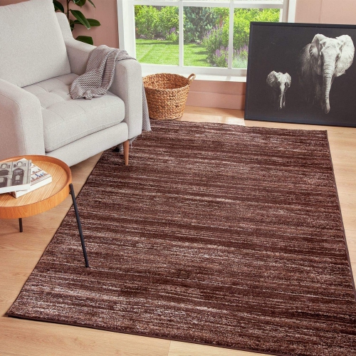 JV Home Contemporary Collection Solid | Transitional | Modern Area Rug for Living Room 3'3" x 5' Brown