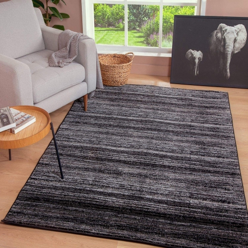 Collection contemporaine JV | transitionnel | Tapis moderne pour le salon 3 pi 3 po x 5 pi Gris foncé/gris