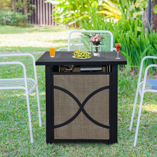 Gymax 25'' Gas Fire Pit Table 40,000 BTU Propane Fire Pit Table w/ CSA Certification