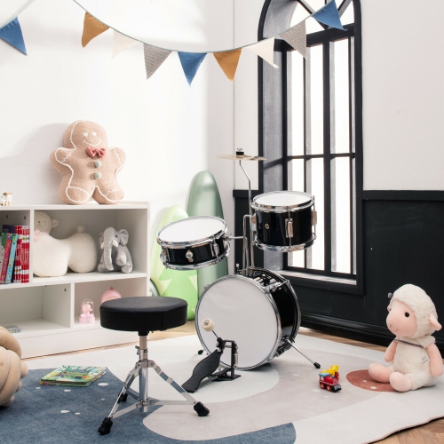 Gymax 13 Inch 3-Piece Kids Junior Beginner Drum Set w/Tom Snare Bass Drum