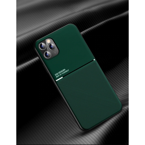 KELVIN Leather Magnetic Texture Slim Matte Back Phone Cove Anti Fall Frosted Stripe Cases For iPhone 13 PRO MAX -Green